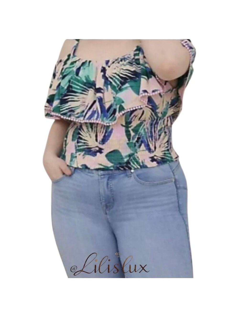 Torrid Crinkle Gauze Flowy Cold Shoulder Top 2X Sand Floral Torrid Size 2 Sexy